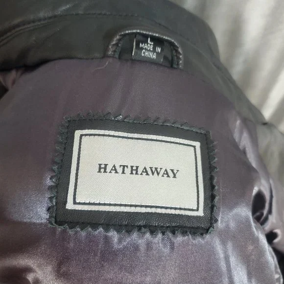 Men's Large Hathaway Soft Leather Bomber Jacket Vintage Great Condition.
